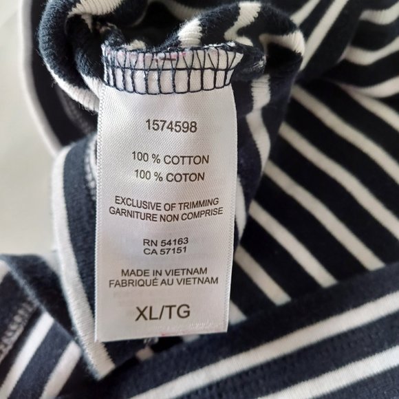 Tommy Hilfiger 𝅺White, Red & Blue Marine Striped Short Sleeves TShirt XL - Picture 10 of 11